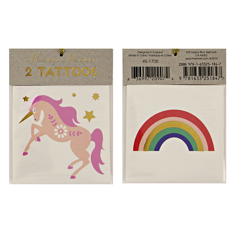 Tattoos "Einhorn und Regenbogen"