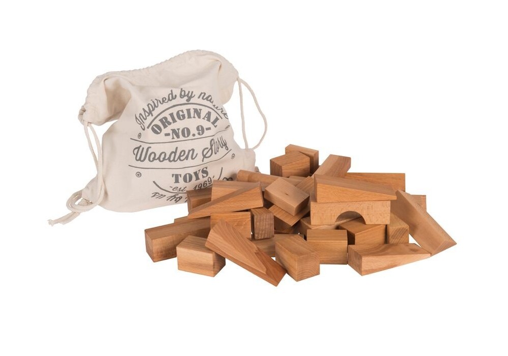 Wooden Story Blocks XL "Natural" im Beutel 50 Stück LottiKlein
