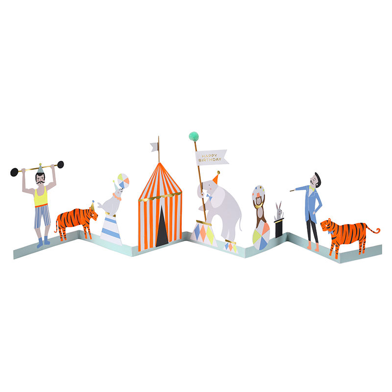 Geburtstagskarte zum Falten "Zirkus"