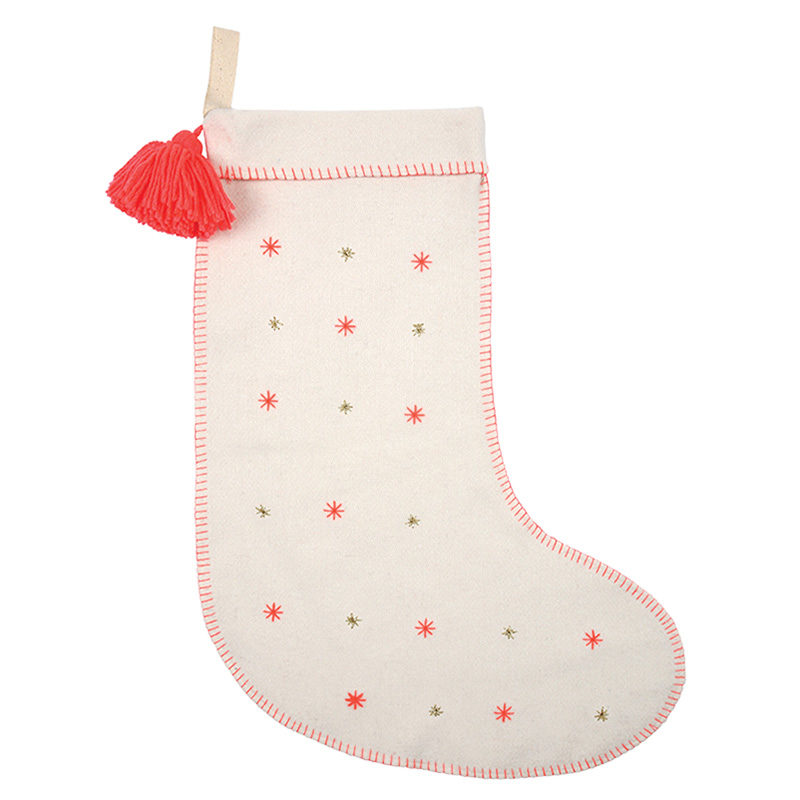 Bestickte Weihnachtssocke "Sterne"