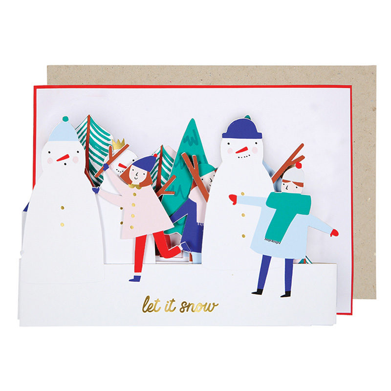 Weihnachtskarte "Schneemann bauen" – Bild 2