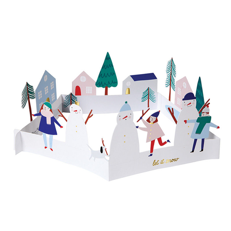 Weihnachtskarte "Schneemann bauen"