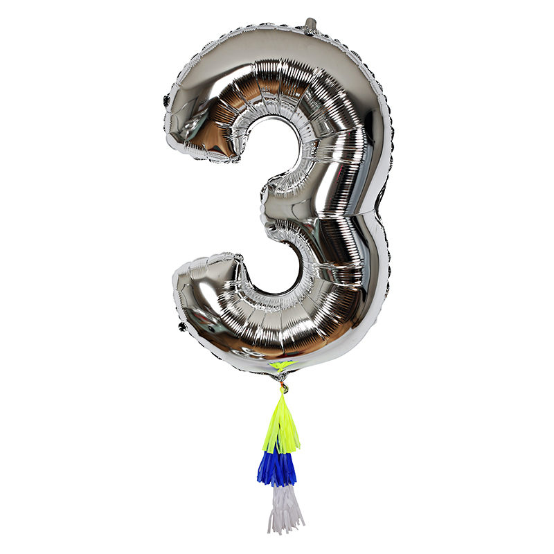 Luftballon - Fancy Number Ballon "3"
