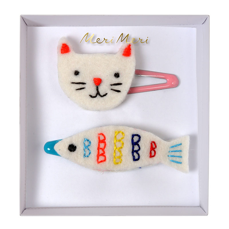 Haarspangen "Cat & Fish"