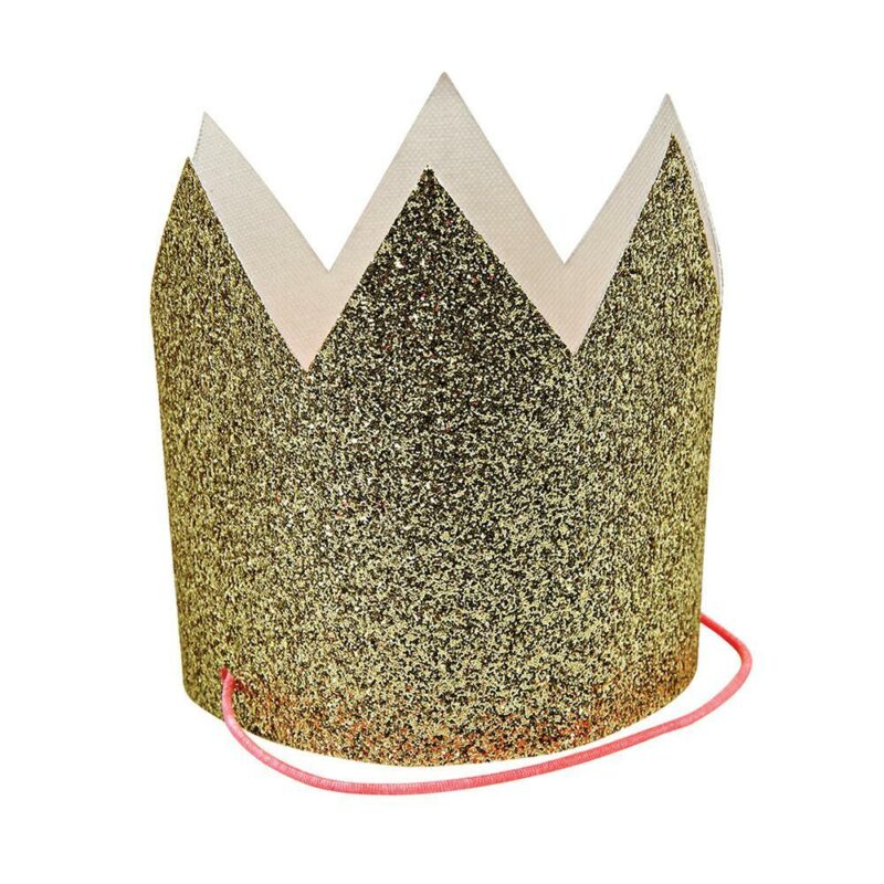 Mini Gold Glittered Crowns