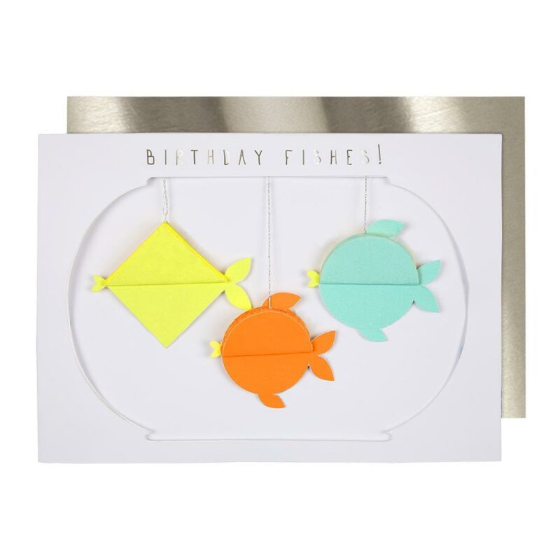 Birthday Fishes Honeycomb Card