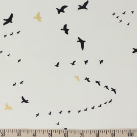 Birch Fabrics - Inkwell - Flight in Black / Metallic