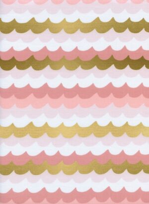 Cotton&Steel - Amalfi - Waves Coral Metallic