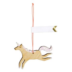 Wooden Glitter Unicorn Gift Tags