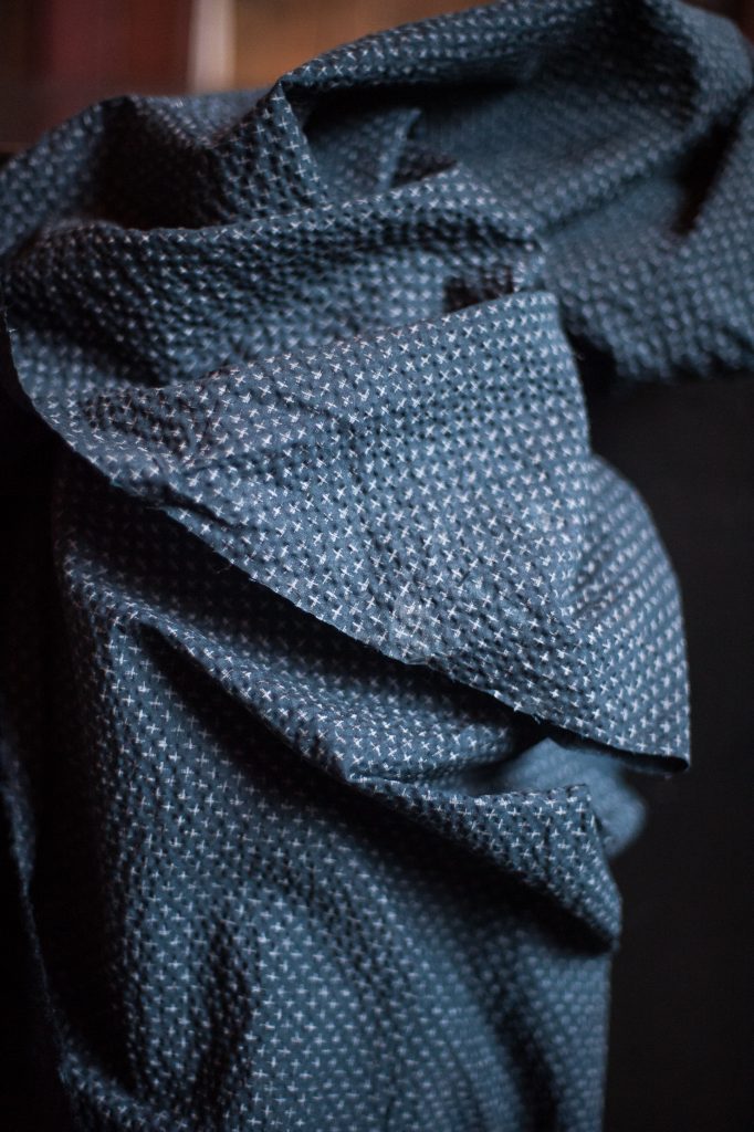 Merchant and Mills - Tottorri Cross Navy Japanese Seersucker