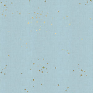 Cotton&Steel - Basics - Freckles Baby Blues Unbleached Metallic