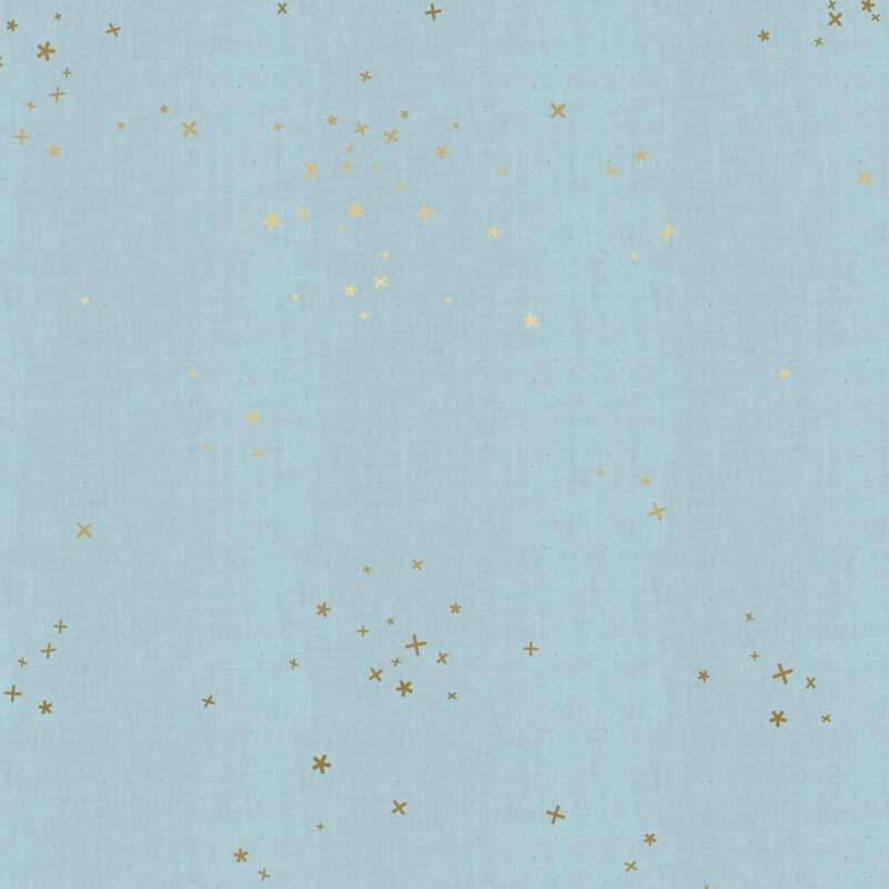 Cotton&Steel - Basics - Freckles Baby Blues Unbleached Metallic