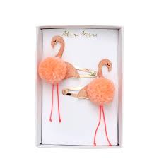 Meri Meri - Flamingo Pompom Hair Slides