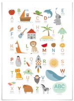 Vierundfünfzig Illustration - ABC Poster 50 x 70 cm - Deutsch/Englisch Vierundfünfzig Illustration - ABC Poster 50 x 70 cm - Deutsch/Englisch