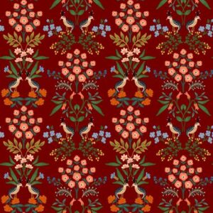Cotton&Steel - Meadow - Luxembourg - Burgundy Fabric
