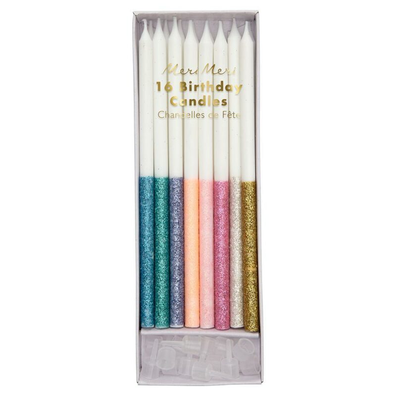 Meri Meri - Multicolor Glitter Dipped Candles