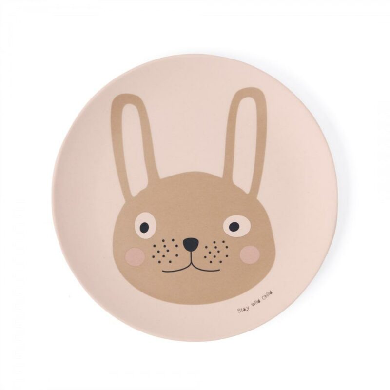 RABBIT BAMBOO TABLEWARE SET - ROSE