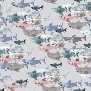 Cotton&Steel - Kaikoura - Shark Frenzy Cloud