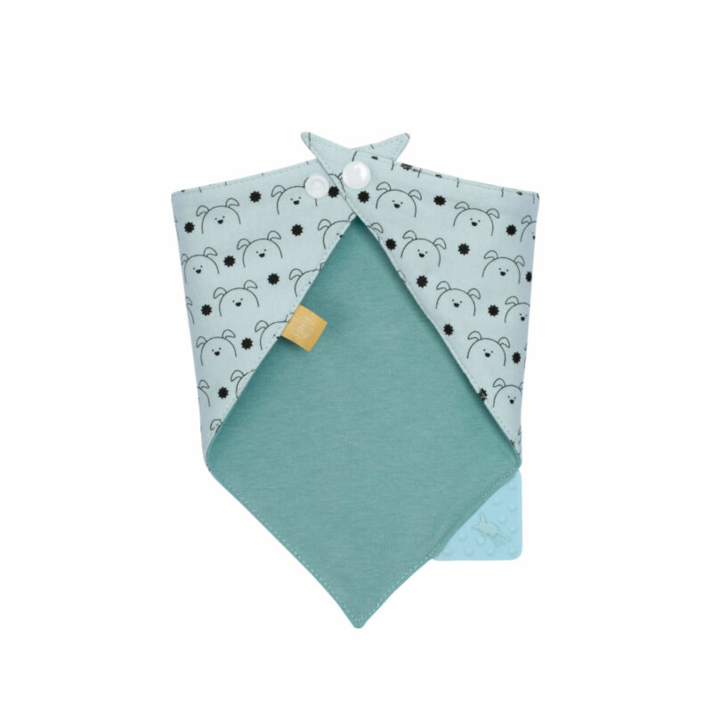 Dreieckstuch Baby Interlock Bandana with silicone teether, Little Chums Dog
