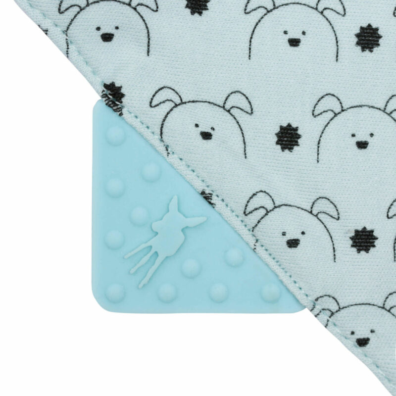 Dreieckstuch Baby Interlock Bandana with silicone teether, Little Chums Dog