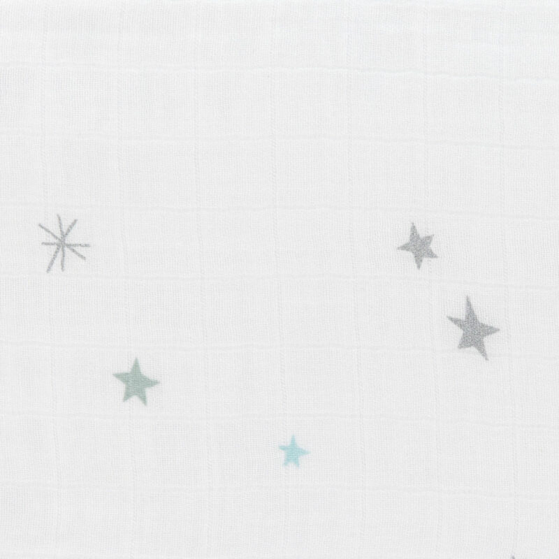 Mulltücher - Heavenly Soft Swaddle L, Stars & Moon Silver