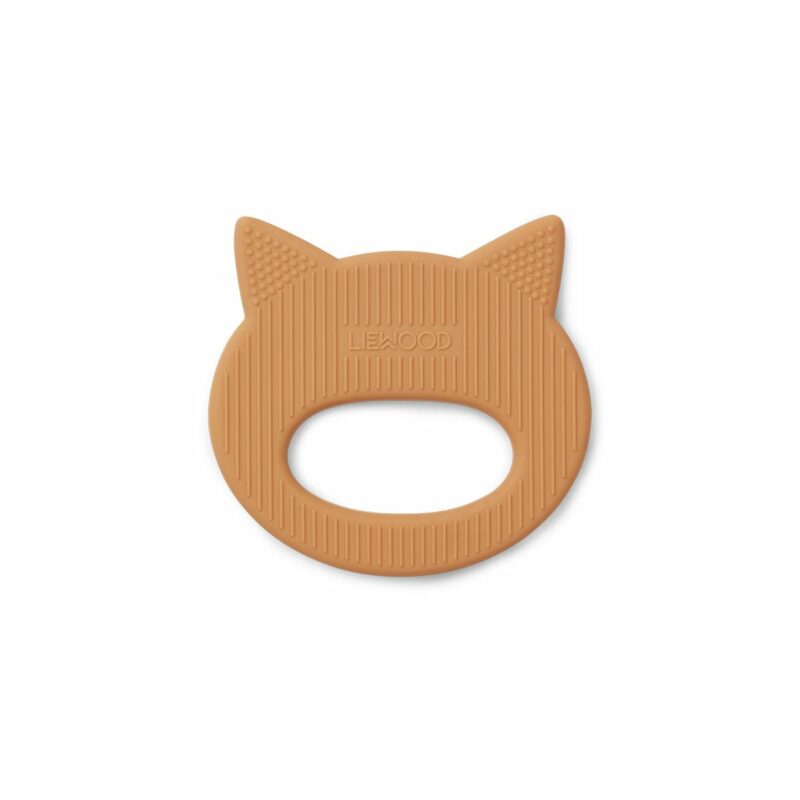 Gemma Silicone Teether - Cat mustard