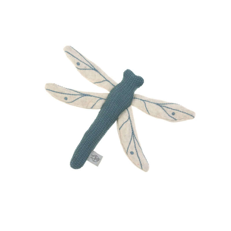 Lässig - Knitted Toy with Rattle (Dragonfly blue)