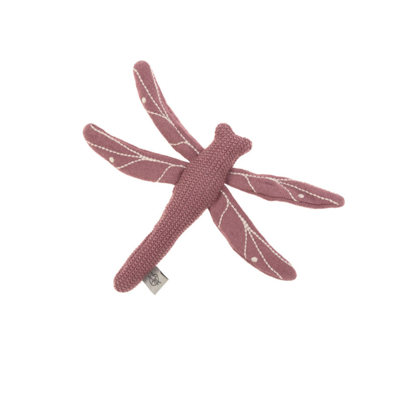 Lässig - Knitted Toy with Rattle (Dragonfly red)