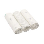Lässig - Swaddle & Burp Blanket (Stars & Moon silver)