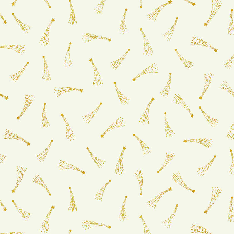 Cotton&Steel - Mystical - Shooting Stars - Ivory Metallic