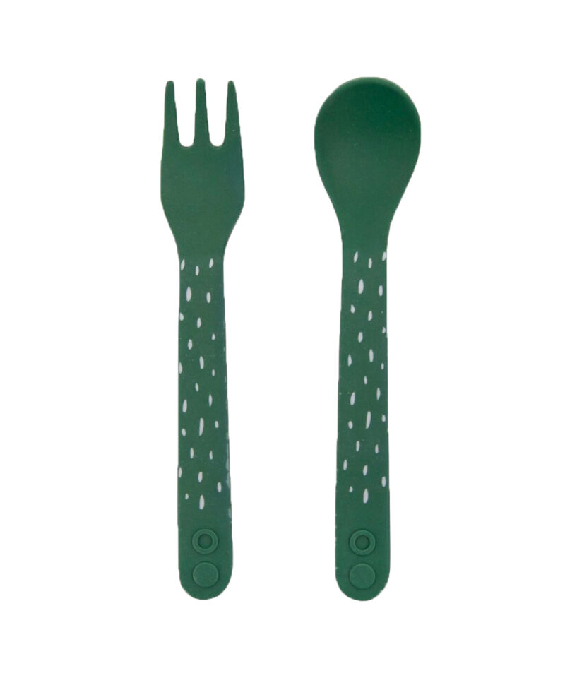Set aus Bambus - Löffel & Gabel "Mr. Crocodile"