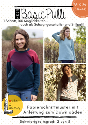 Lotte & Ludwig - Schnittmuster Basic Pulli Frau Gr. 34-48