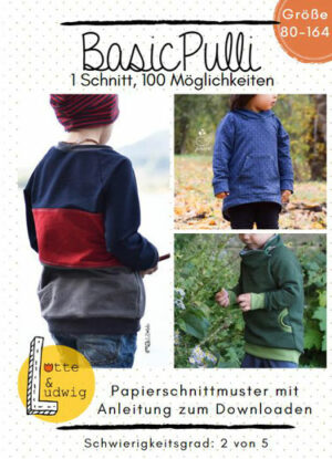 Lotte & Ludwig - Schnittmuster (Basic Pulli Kind Gr. 80-164)