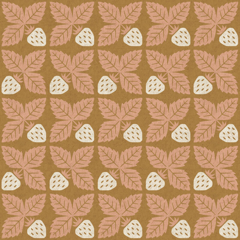 Cotton&Steel - Along the Fields - Strawberry - Midsummer Gold Canvas