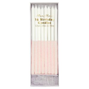 Meri Meri - Pale Pink Gitter Candle Dipped