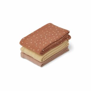 Line Muslin Cloth 3 Pack - Confetti terracotta mix