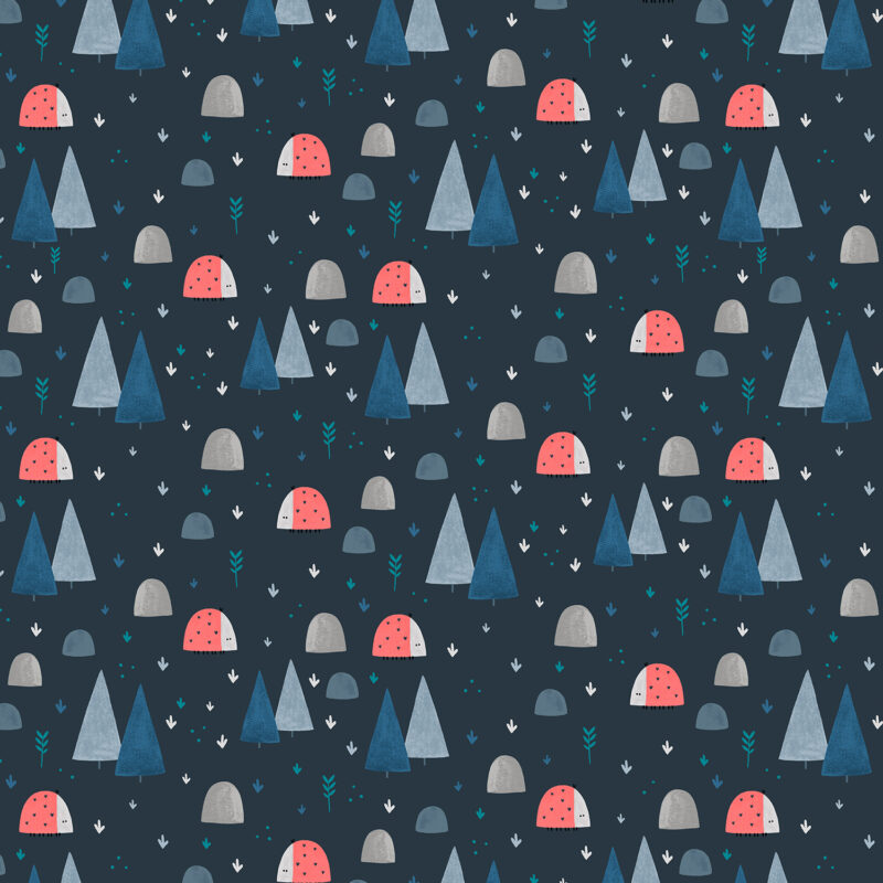 Cotton&Steel - Summer Skies - Ladybug Land - Midnight Fabric