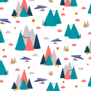 Cotton&Steel - Summer Skies - Mountain Skies - Aqua Fabric