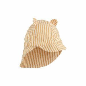 Liewood - Gorm sun hat - Y/D stripe: Mustard/white (3-6M)