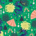 Cloud 9 - Dragon & Lanterns - Fierce Green