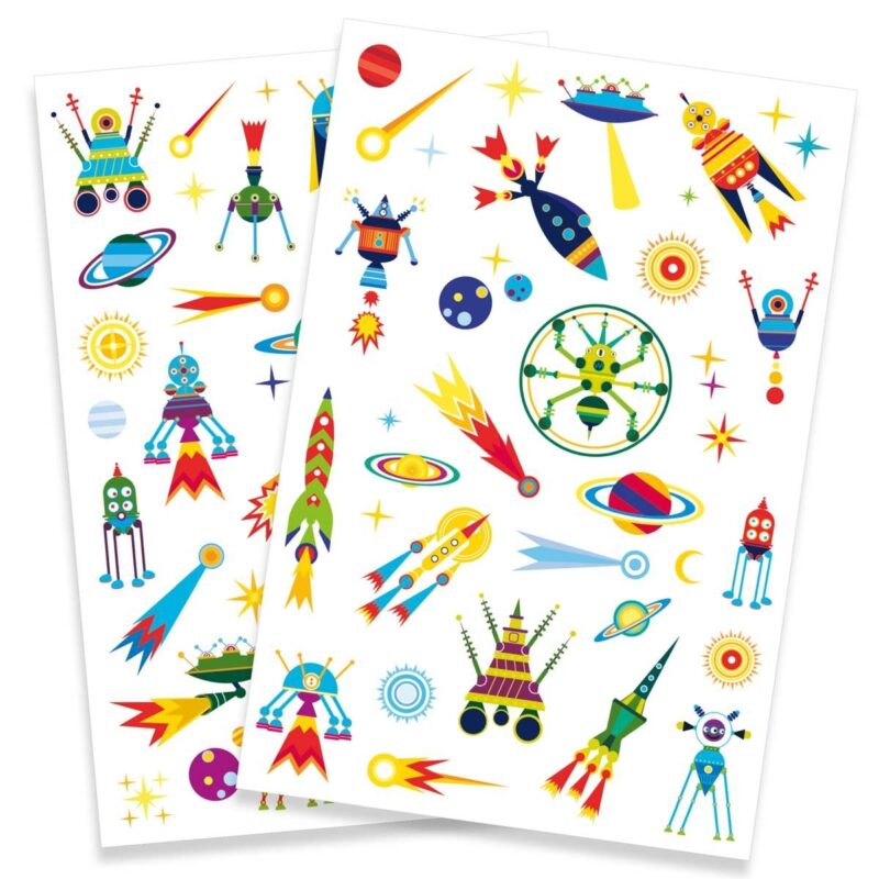 Tattoo Set mit 2 Bögen - Weltraum – Bild 3