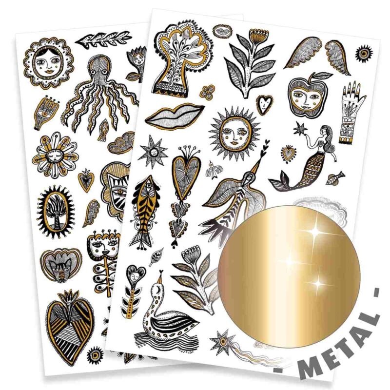 Tattoo Set mit 2 Bögen - Golden Chic – Bild 3