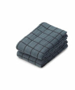 LEWIS MUSLIN CLOTH 2 PACK CHECK/WHALE BLUE LEWIS MUSLIN CLOTH 2 PACK CHECK/WHALE BLUE