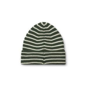 EZRA BEANIE STRIPE: HUNTER GREEN/CREME DE LA CREME