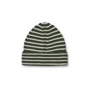 EZRA BEANIE STRIPE: HUNTER GREEN/CREME DE LA CREME