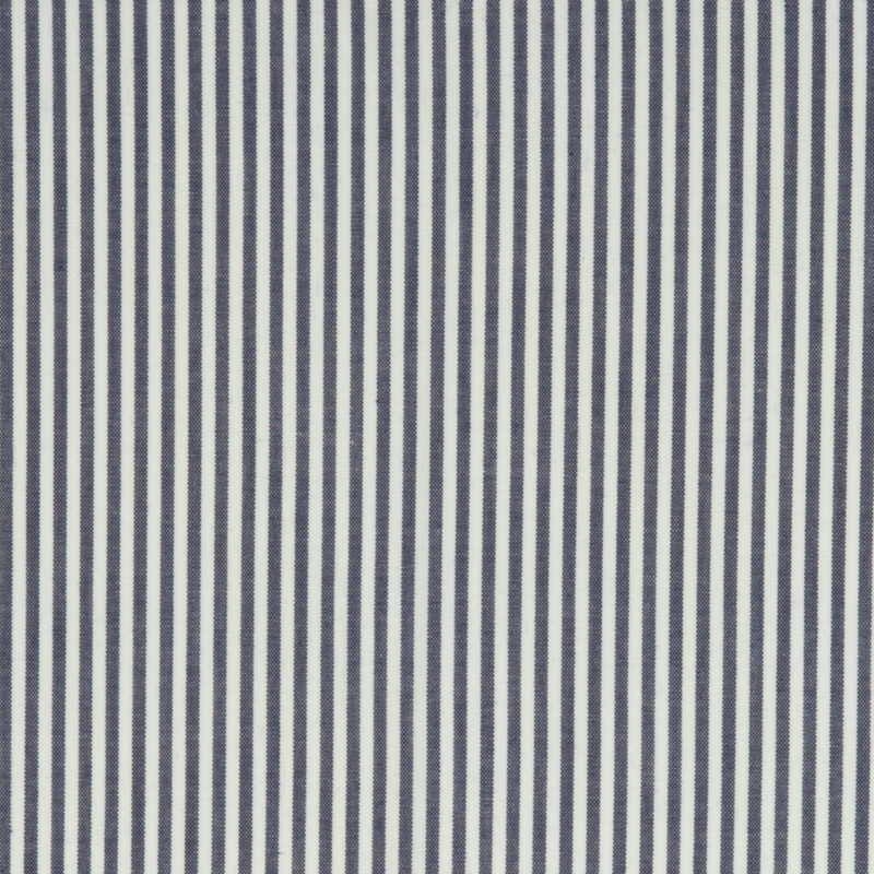 C.Pauli - Popeline fein Stoff - feine Webstreifen - blue print/weiß