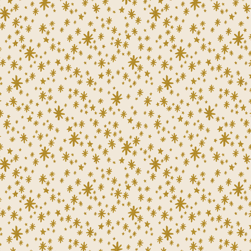 Cotton&Steel Fabrics - Holiday Classics - Starry Night - Cream Metallic