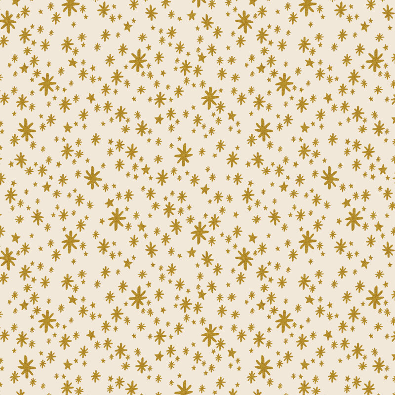 Cotton&Steel Fabrics - Holiday Classics - Starry Night - Cream Metallic