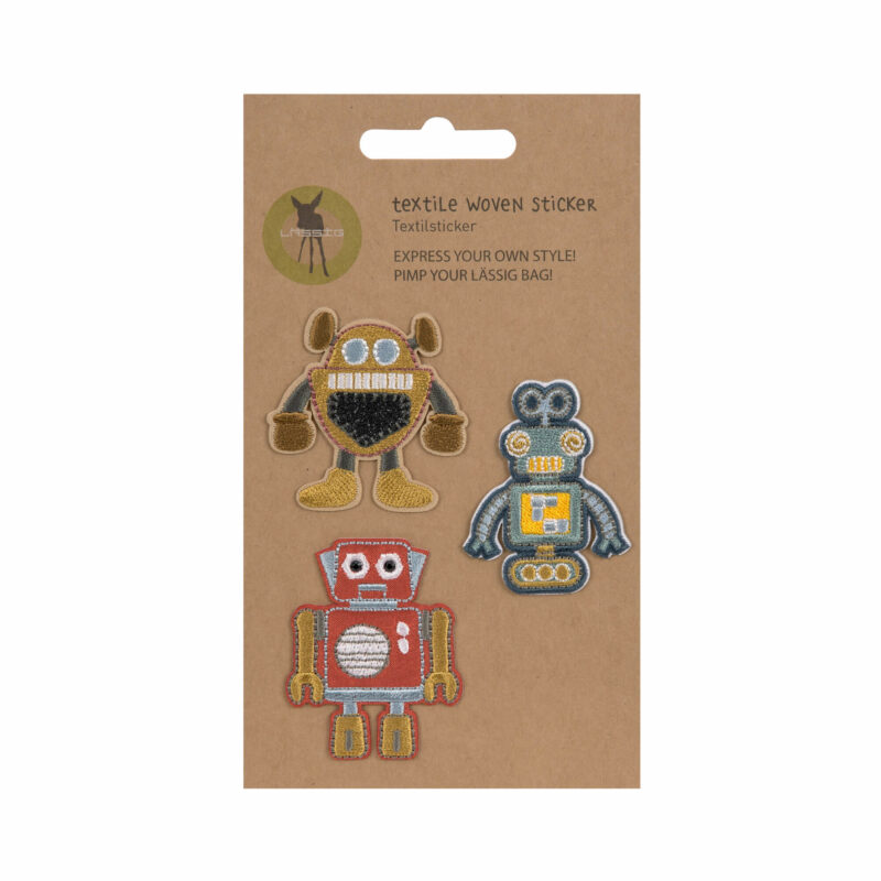 Gewebte Applikation "Stick On" im 3er Set – Robot