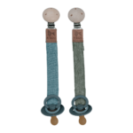 Fabelab - Pacifier Strap -Chambray Blue Spruce - Olive - 2 pack Fabelab - Pacifier Strap -Chambray Blue Spruce - Olive - 2 pack
